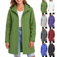 thumbnail image 1 of Smsaxvxz Womens Rain Jackets Fall Fashion Solid Zip Up Waterproof Windbreaker Coat Casual Mid Tops with Pockets Green S, 1 of 6