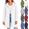 thumbnail image 1 of Smsaxvxz Womens Rain Jackets Fall Fashion Solid Zip Up Waterproof Windbreaker Coat Casual Mid Tops with Pockets White L, 1 of 6
