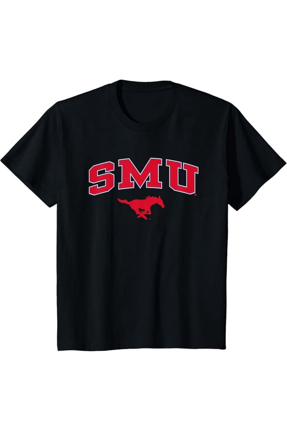 Smu Mustangs Arch Over Black T-Shirt