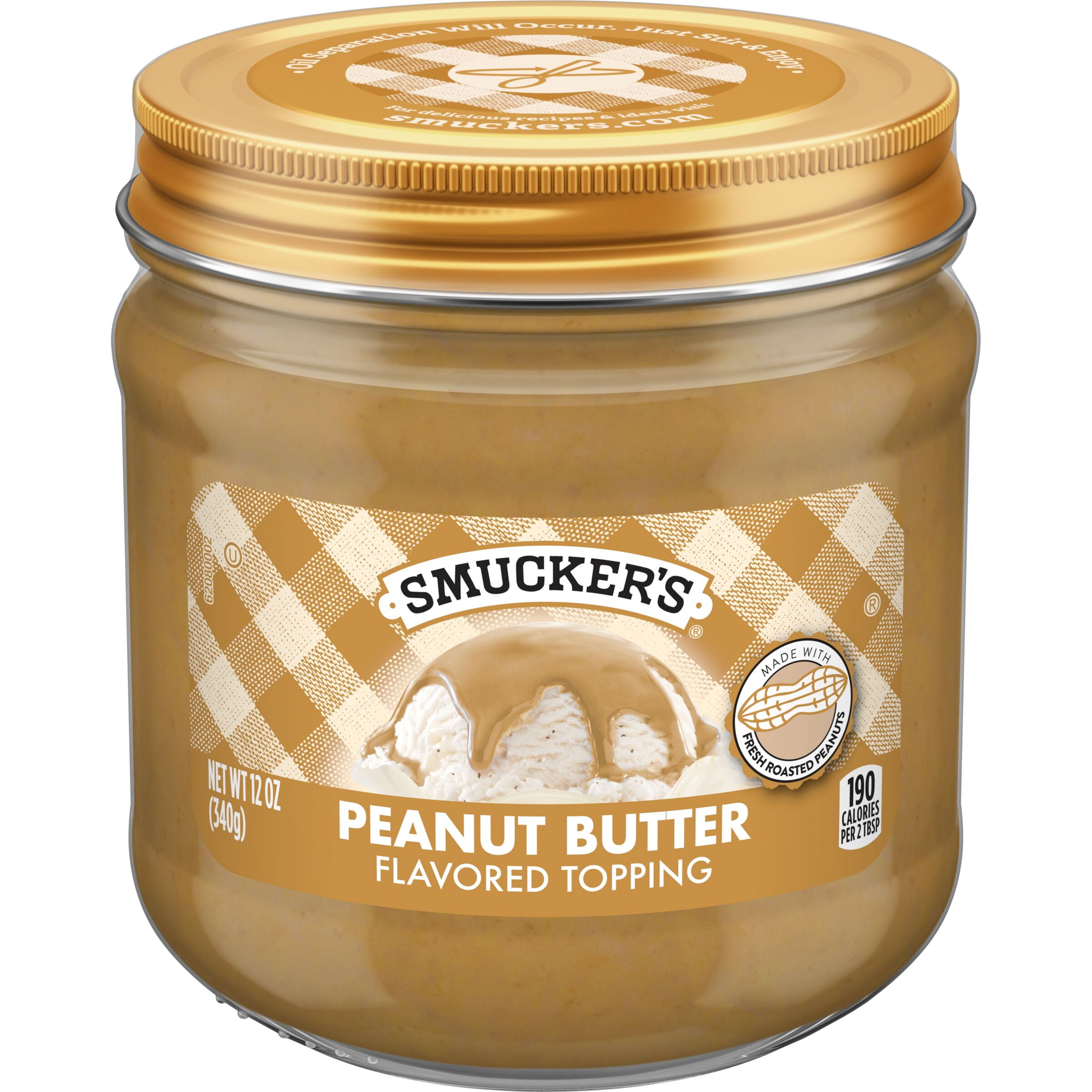 Smucker's Peanut Butter Flavored Ice Cream Topping, 12 Oz. Jar