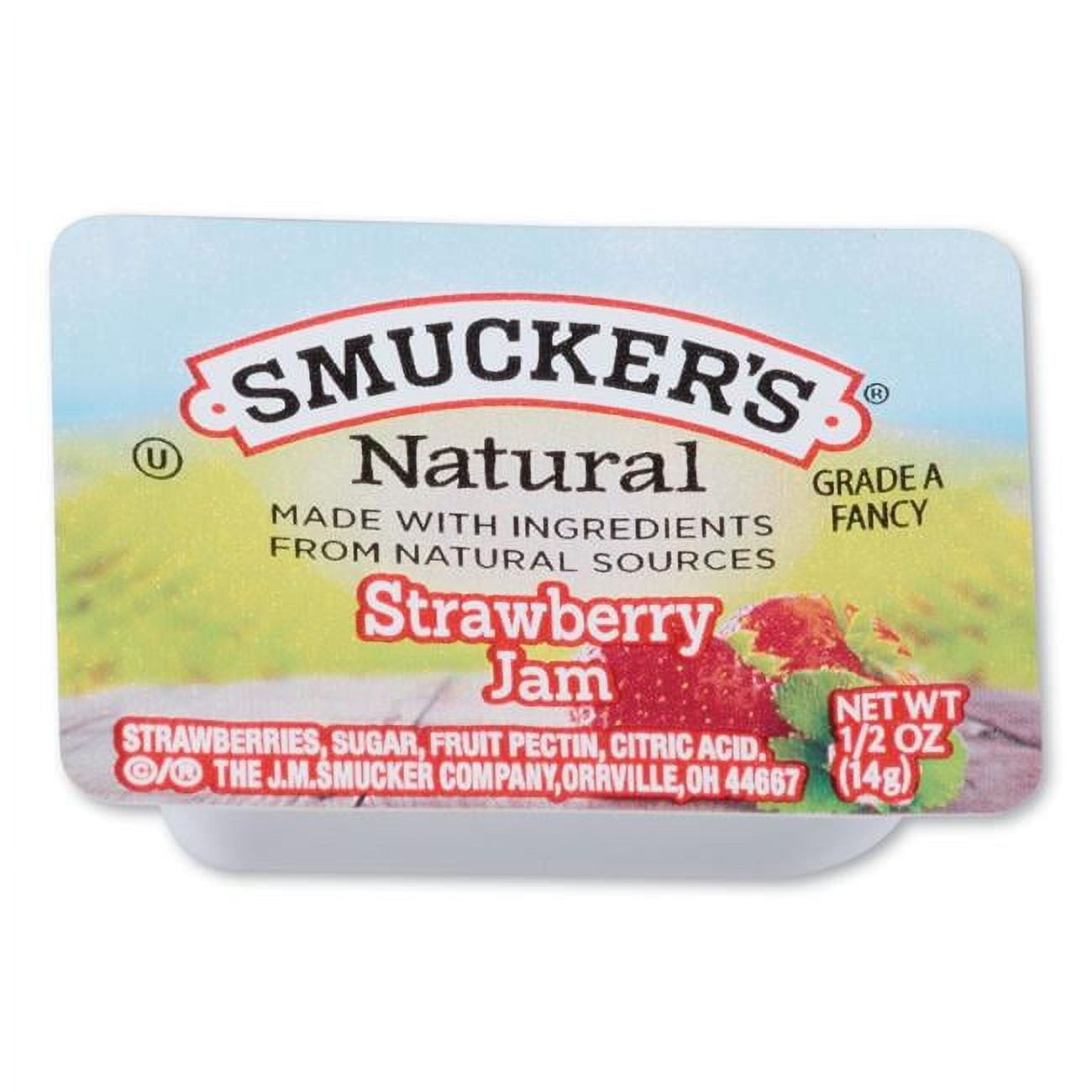 Smuckers 0.5 oz Container Natural Jam - Strawberry (200/Carton)