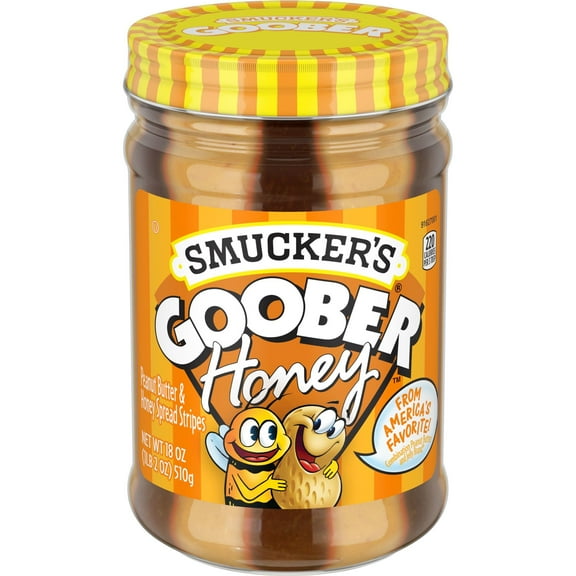 Smucker's Goober Peanut Butter & Honey Spread Stripes, 18 oz Jar