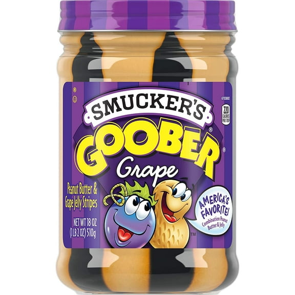 Smuckers Goober Grape Jelly & Peanut Butter Stripes, 18-Ounce (Pack Of 2)