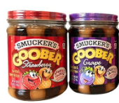 Smucker's Goober Peanut Butter and Grape Jelly Stripes plus Strawberry Jar, 18 ozs Each Kosher