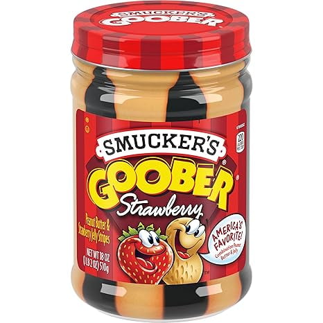 SAIK 2-Pack Peanut Butter and Strawberry Jelly Stripes, 18 Oz