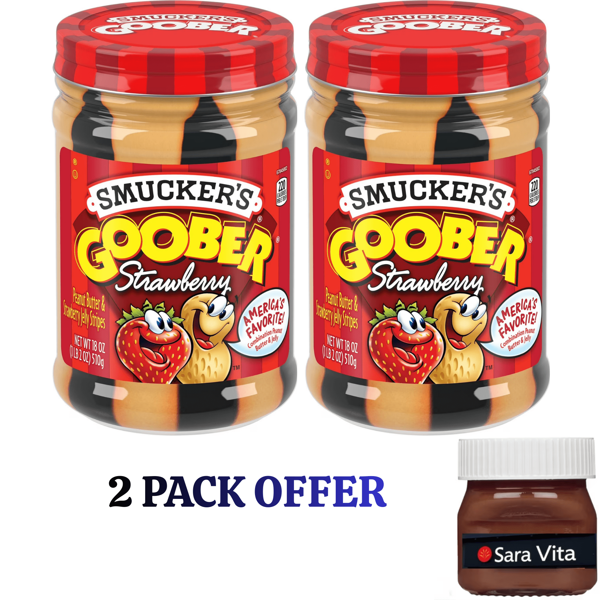 Smucker's Goober Peanut Butter and Strawberry Jelly Stripes, 18 oz