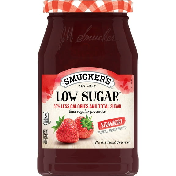 Smucker's Low Sugar Strawberry Preserves 15.5 oz (Pack of 32)