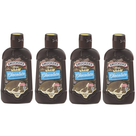 Smucker's Magic Shell Ice Cream Topping, Chocolate Flavor, 7.25-ounce Bottles (Pack of 4)