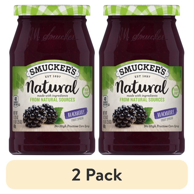 (2 pack) Smucker's Natural Blackberry Fruit Spread, 17.25 Ounces