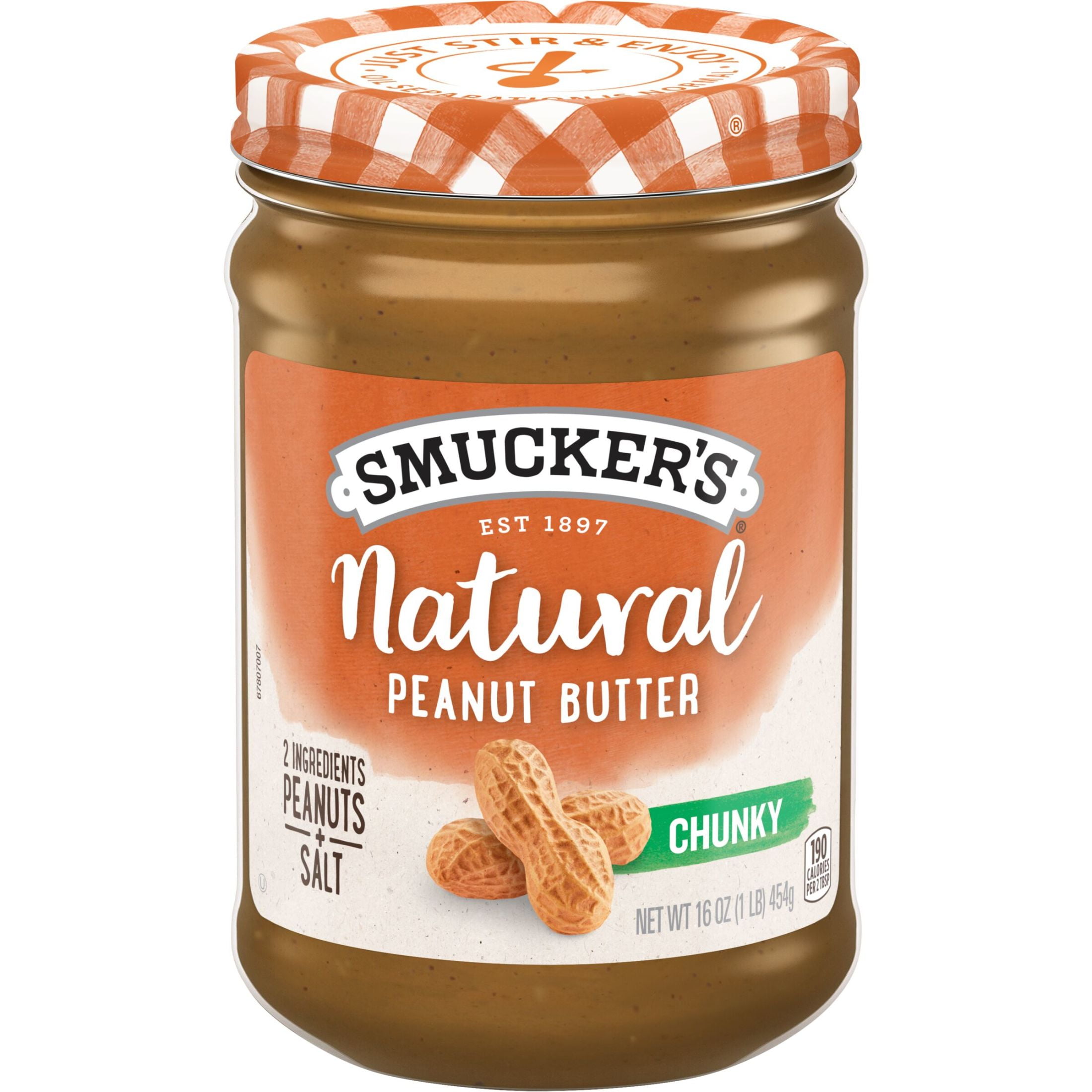 Smuckers Natural Chunky Peanut Butter, 16 Oz. Jar