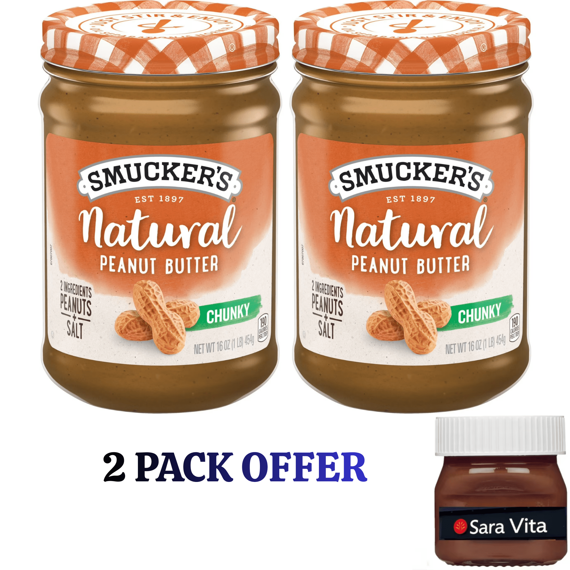 Smucker’s Natural Chunky Peanut Butter, 16 oz Jar