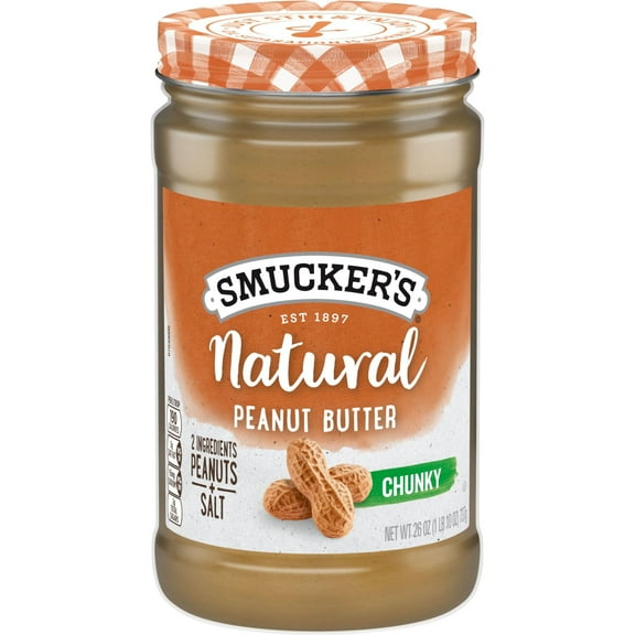 Smucker’s Natural Chunky Peanut Butter, 26 oz Jar
