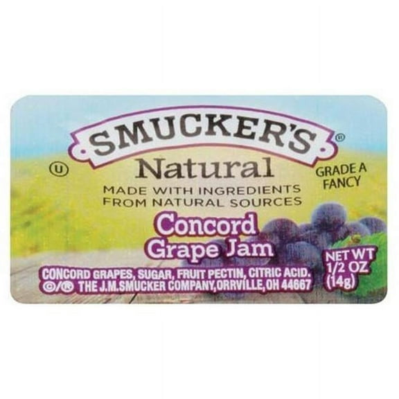 Smucker's Natural Concord Grape Jam, 0.5 Ounce Pack of 200 8202