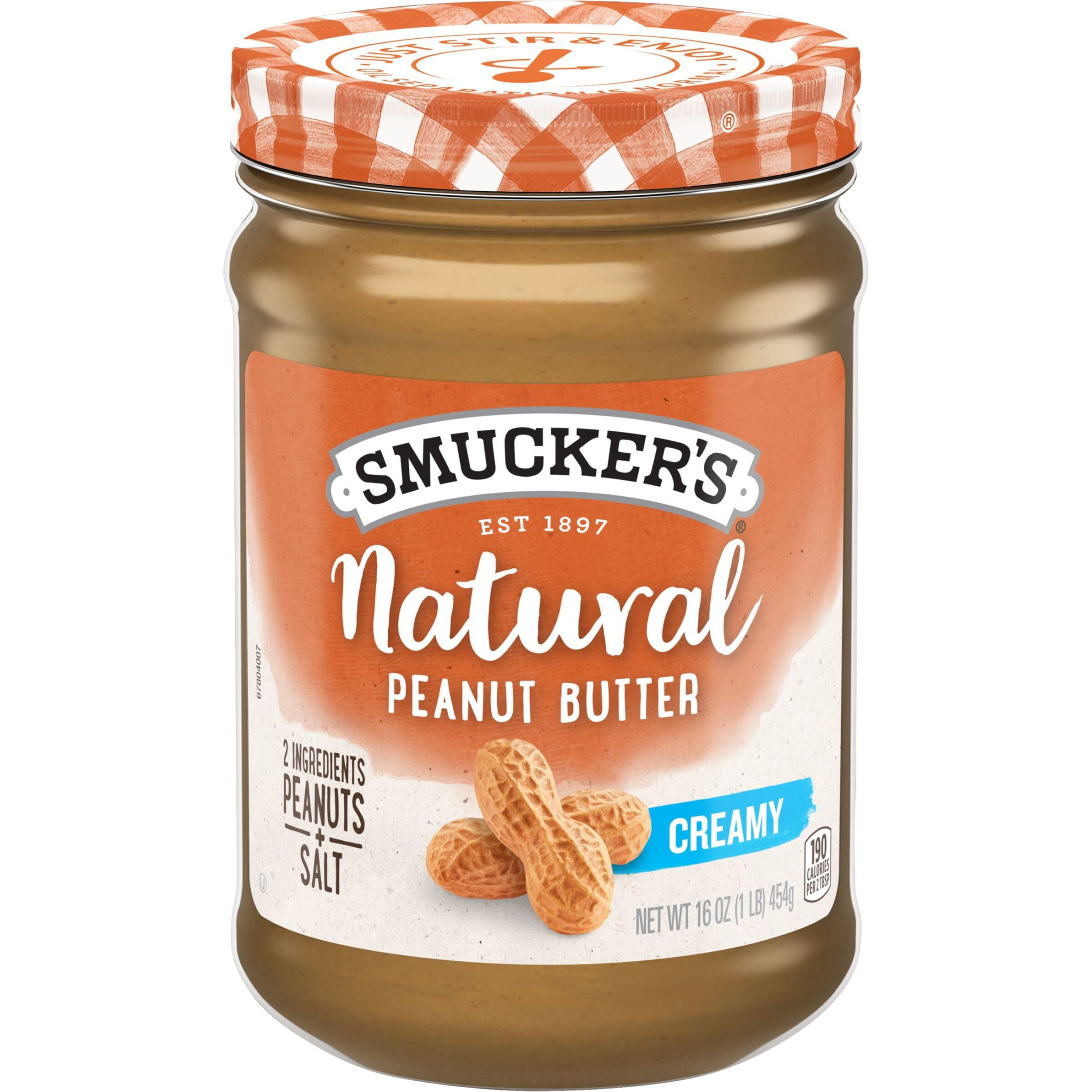 Smuckers Natural Creamy Peanut Butter, 16 Oz. Jar