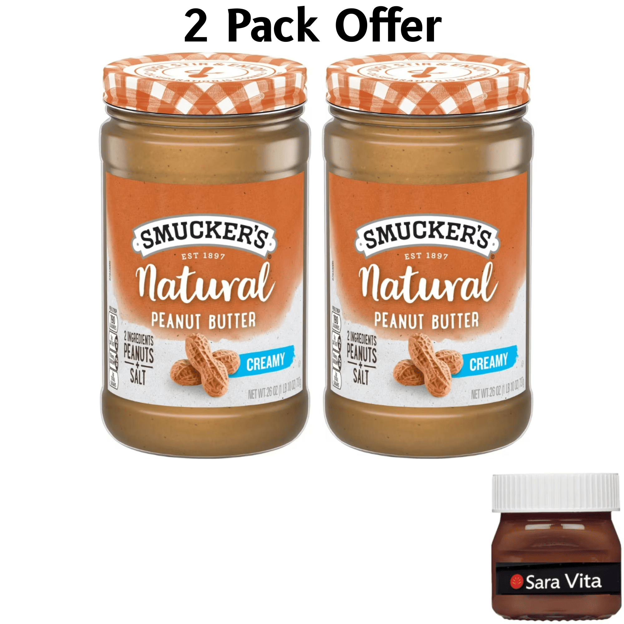 Smucker’s Natural Creamy Peanut Butter, 26 oz Jar