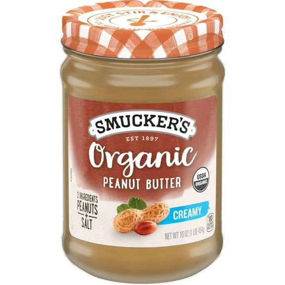 Smucker’s Organic Creamy Peanut Butter, 16 oz Jar