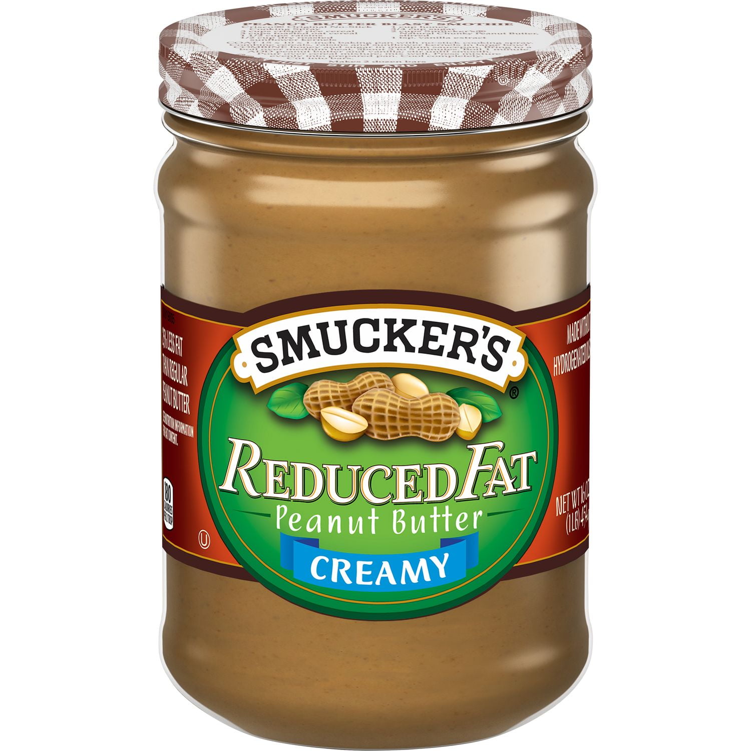 Smucker's Reduced Fat Natural Style Creamy Peanut Butter, 16 oz