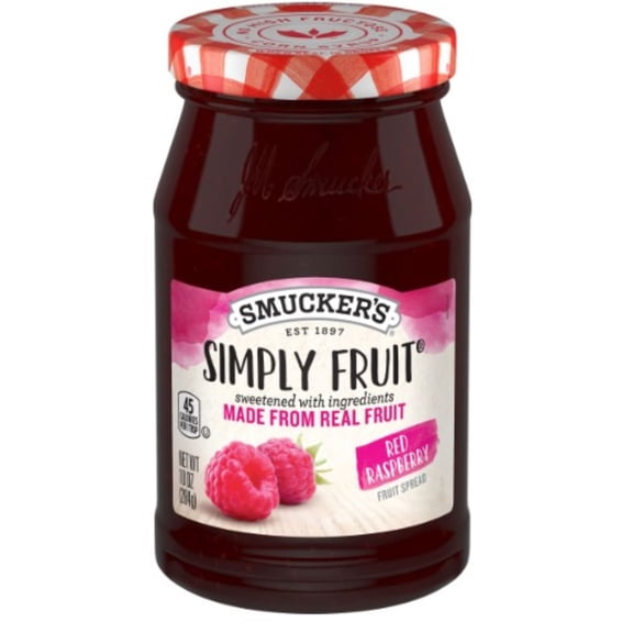 Smucker's Simply Fruit Spreadable Red Raspberry 10 oz (Pack of 12)