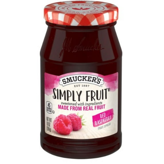 Smucker's Simply Fruit Spreadable Red Raspberry 10 oz (Pack of 18)