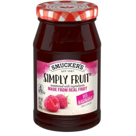 Smucker's Simply Fruit Spreadable Red Raspberry 10 oz (Pack of 2)