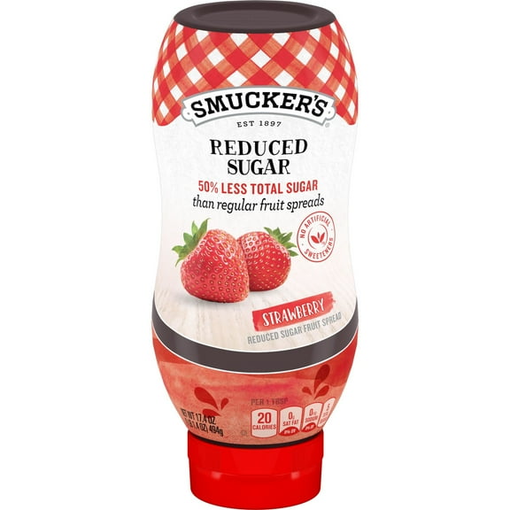 Smucker's Squeezable Reduced Sugar Strawberry Fruit Spread, 17.4 oz