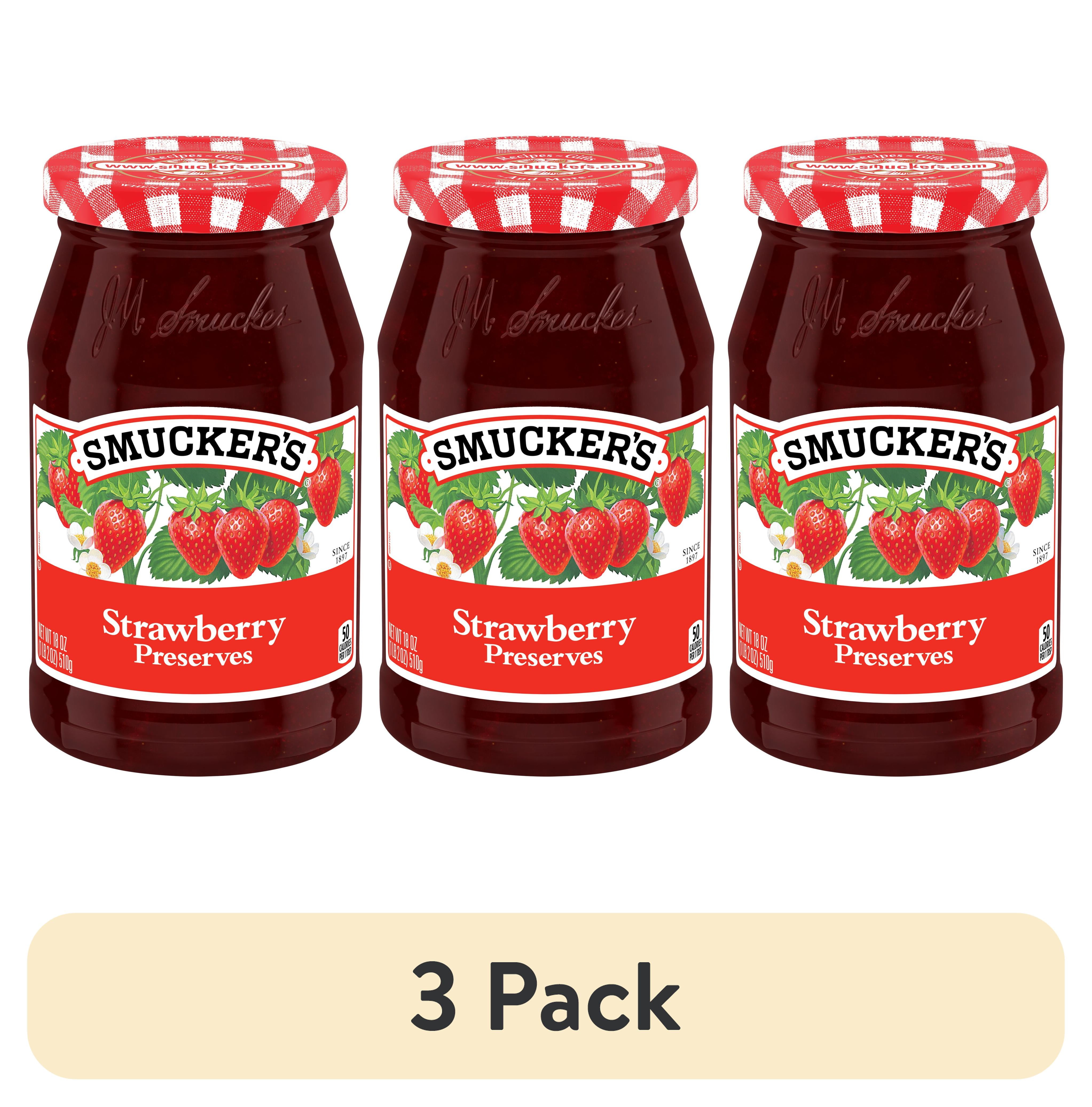(3 pack) Smucker's Strawberry Preserves, 18 Ounces
