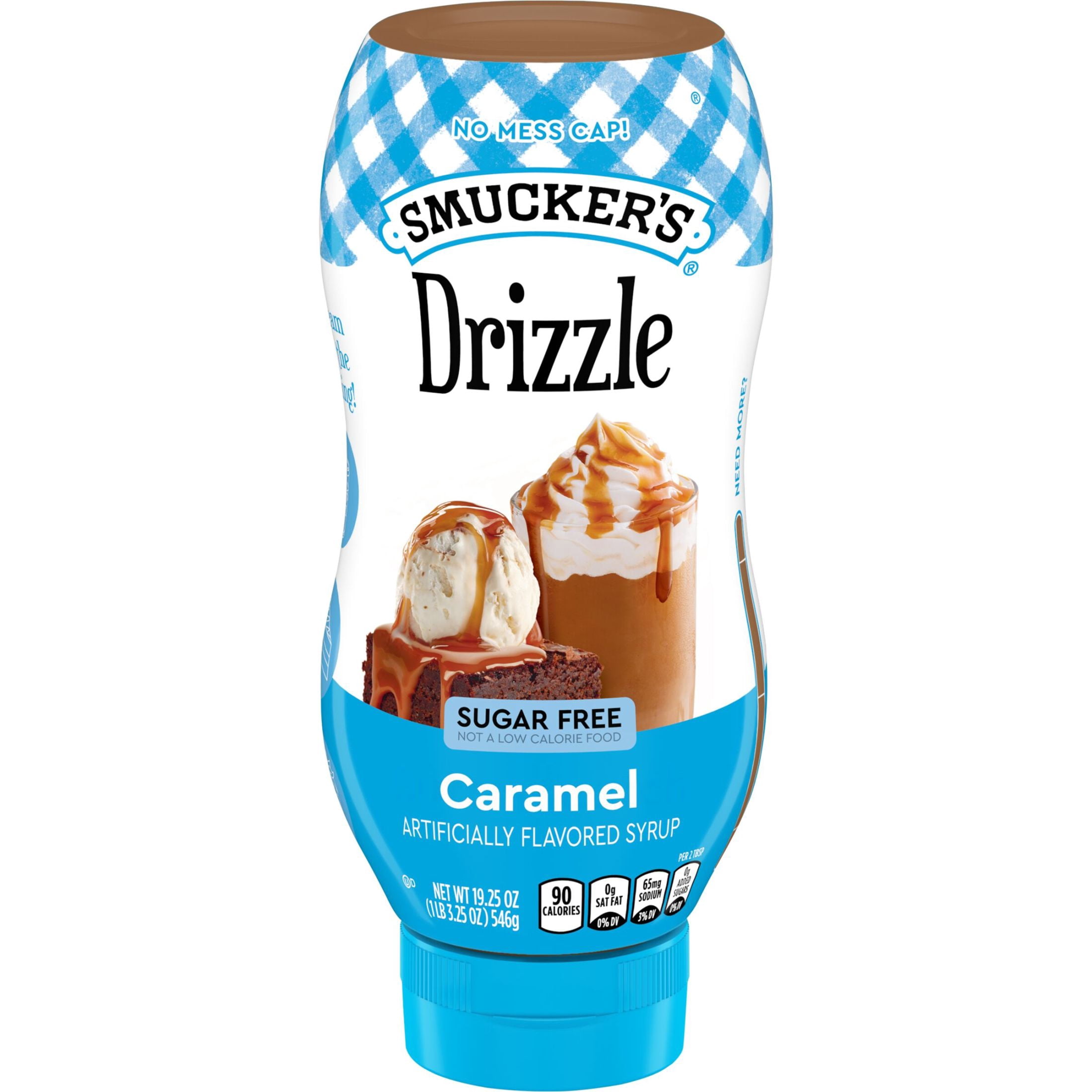 Smucker's Drizzle Sugar Free Caramel Artificially Flavored Syrup, 19.25 oz Squeezable Bottle