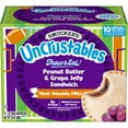 thumbnail image 1 of Smucker’s Uncrustables Peanut Butter & Grape Jelly Sandwiches, 10 Count, 2 oz Each, Frozen, 1 of 15
