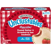 Smucker’s Uncrustables Peanut Butter & Strawberry Jam Sandwiches, 4 Count, 2 Oz. Each, Frozen