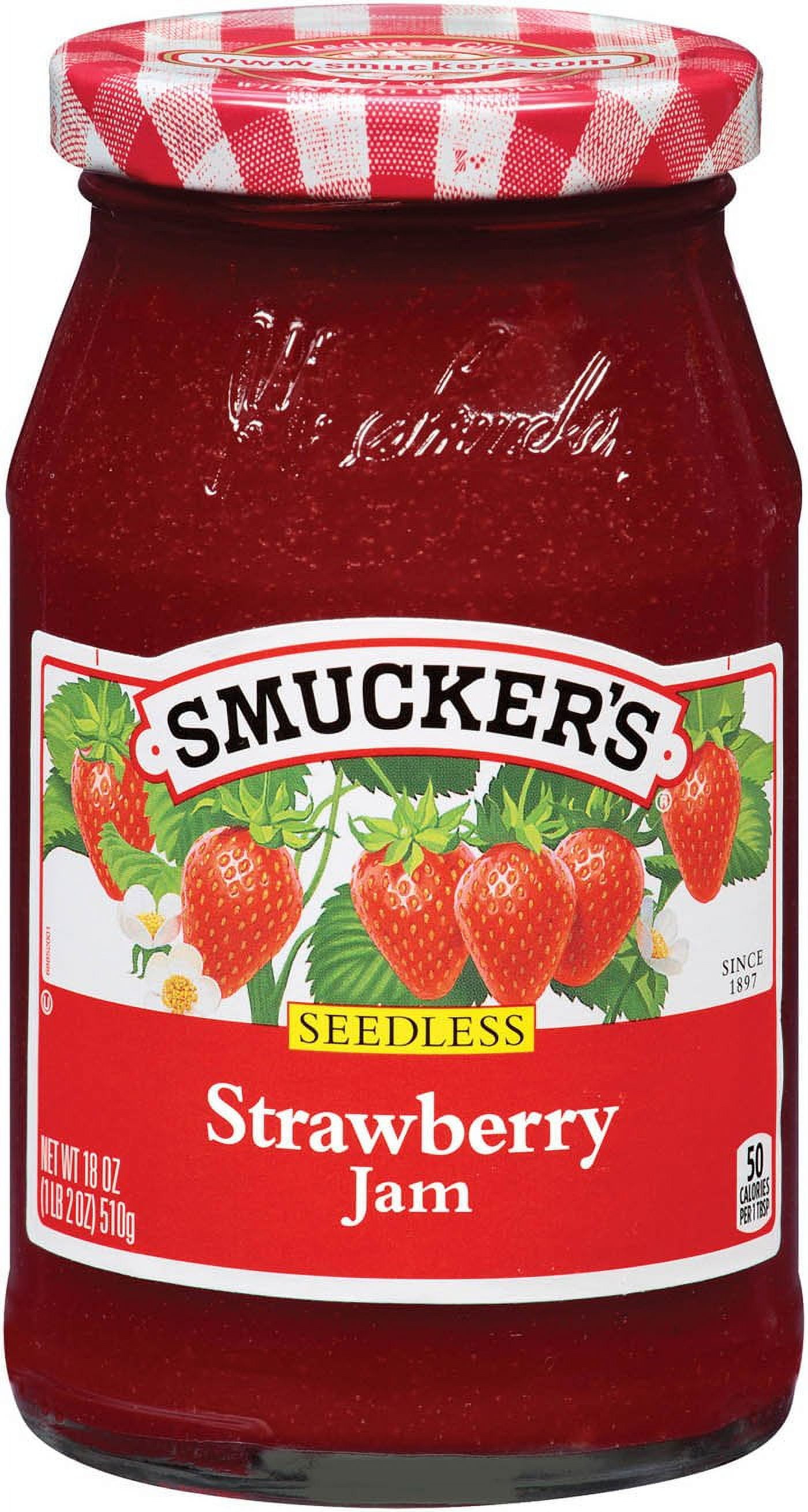 Smuckers Jam Seedless 18 Oz (Pack of 4) (Strawberry)