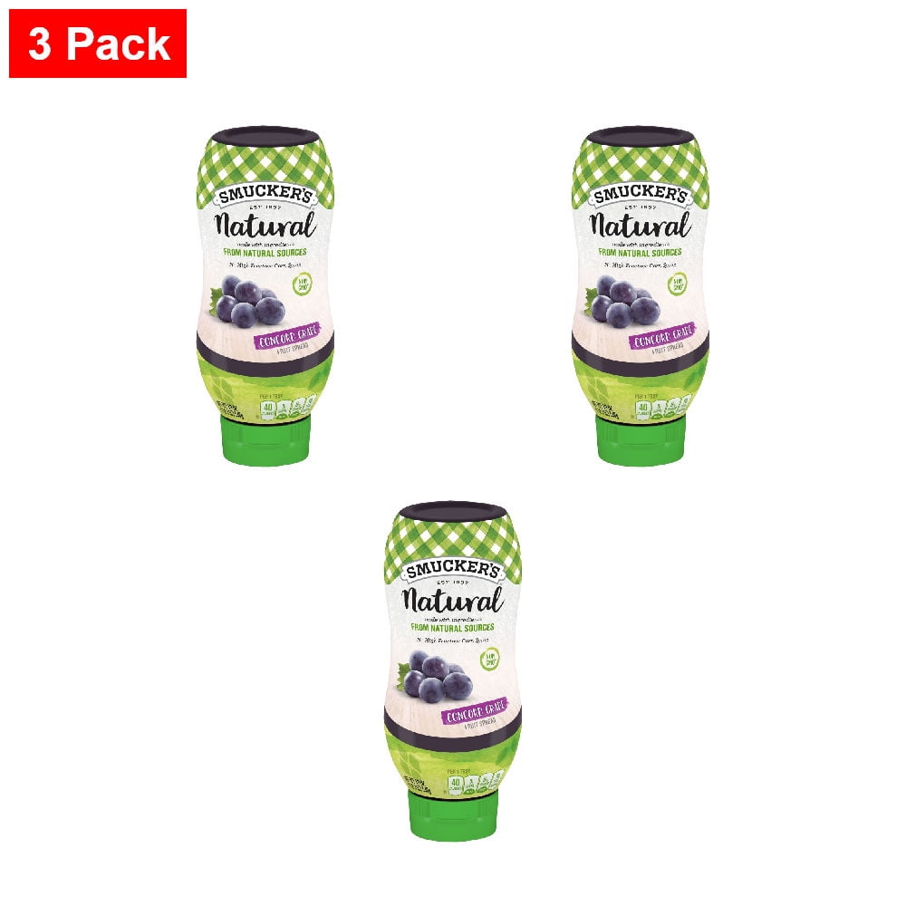 Smuckers Natural Concord Grape Squeeze Fruit Spread 19 oz - 3 Pack