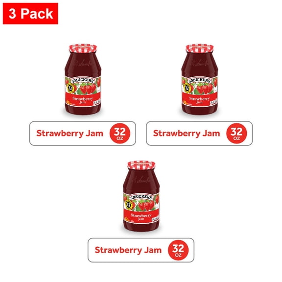 Smuckers Strawberry Jam 32 oz - 3 Pack