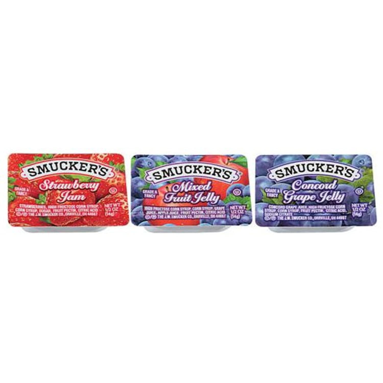 Smuckers Strawberry Jam, Mixed Fruit And Concord Grape Jelly Assortment