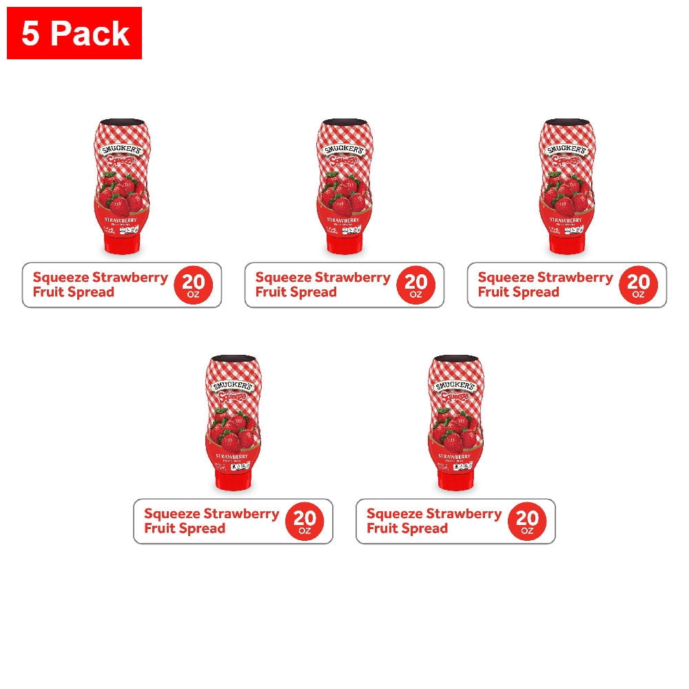 Smuckers Strawberry Squeeze Fruit Spread 20 oz - 5 Pack