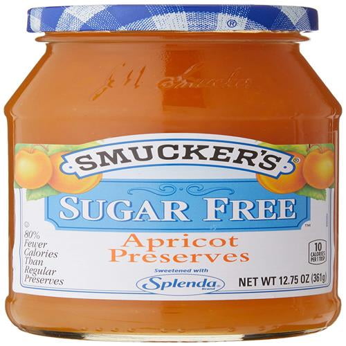 Smuckers Sugar Free Apricot Preserves, 12.75 Ounces - Pack of 2