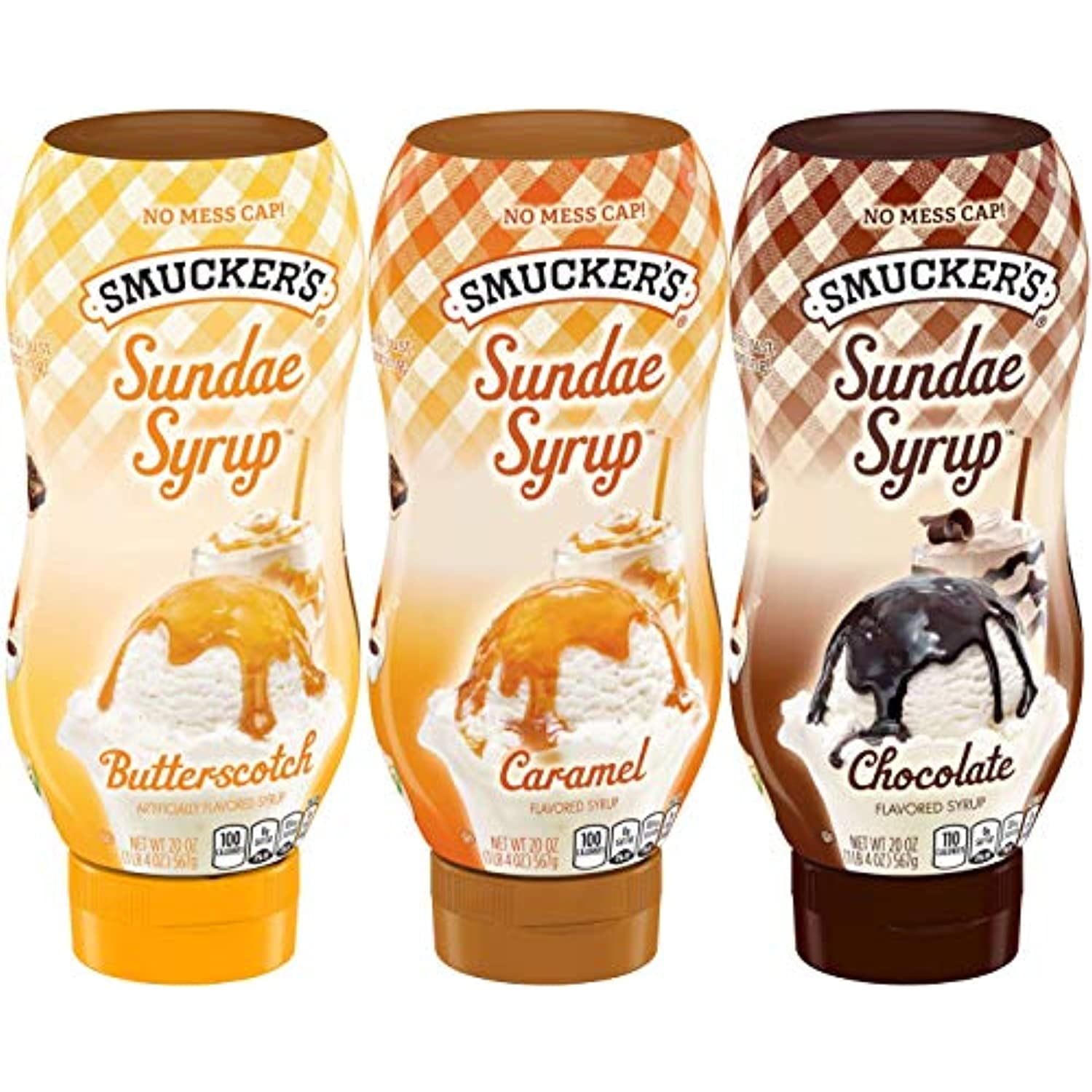 Smuckers Sundae Syrup Caramel, Butterscotch & Chocolate Ice Cream
