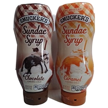 Smuckers Sundae Syrup Chocolate & Caramel Flavored Toppings, 20 Oz, (Pack Of 2)
