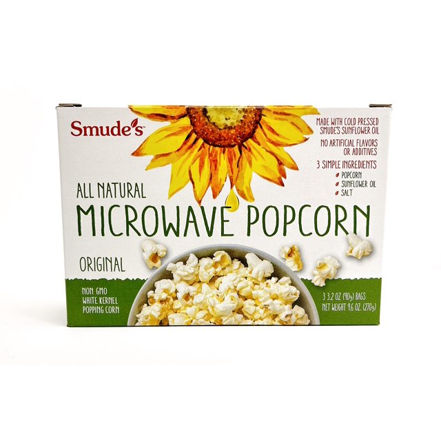 Smude's Brand All Natural TMA3 Microwave Popcorn Original 3 Healthy