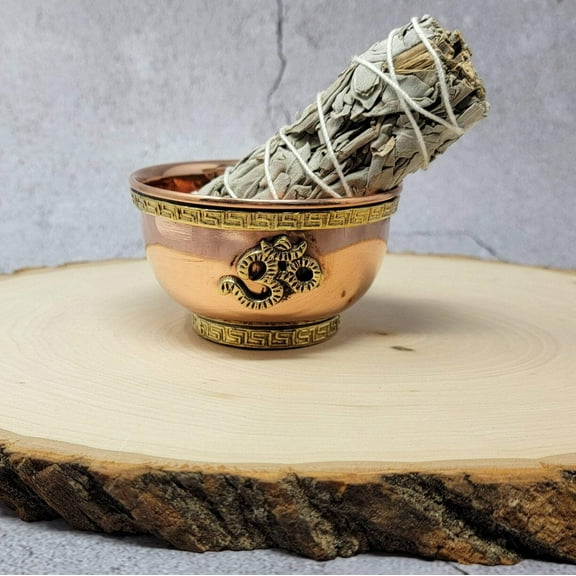 Smudge Copper Offering Bowls , Triple Moon Pentacle Smudge Bowl