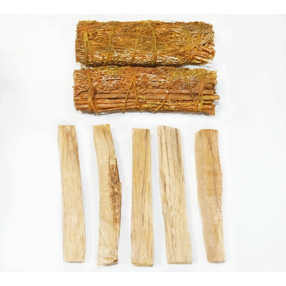 Smudge Stick Kit for Space Clearing, Meditation, or Ceremony | (5) Palo Santo Sticks and (2) Blue Sage Dipped in Palo Santo Holy Wood Resin
