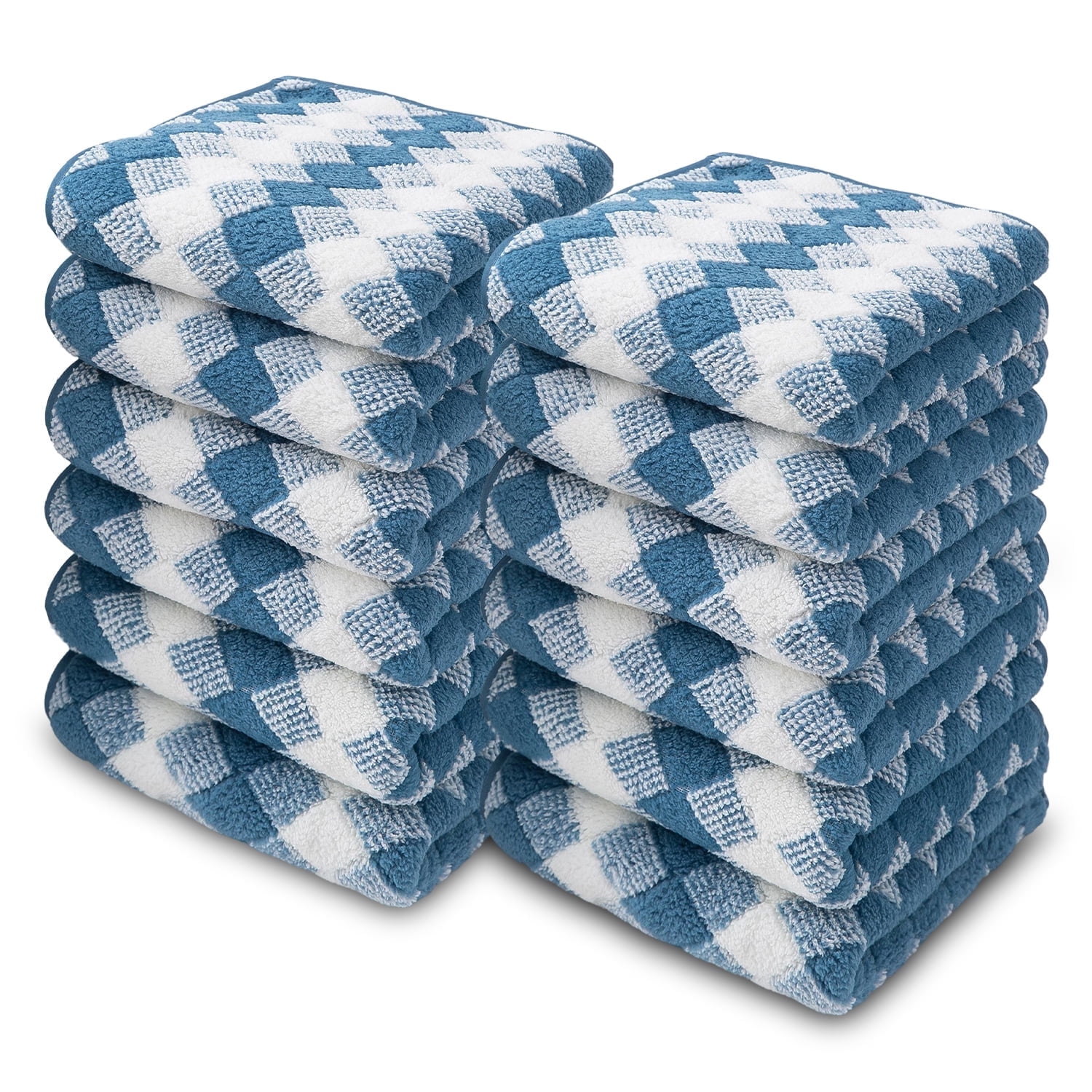 Smuge 12 Pack Washcloths, 13"x13" Quick Dry Hand Face Towels Cloth Soft