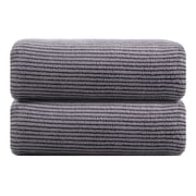 Smuge 2 Pack Hand Towel Set, Soft Microfiber Quick Dry Highly Absorbent Face Towels for Bathroom Gym Spa(Dark Grey)