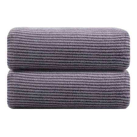 Smuge 2 Pack Hand Towel Set, Soft Microfiber Quick Dry Highly Absorbent Face Towels for Bathroom Gym Spa(Dark Grey)