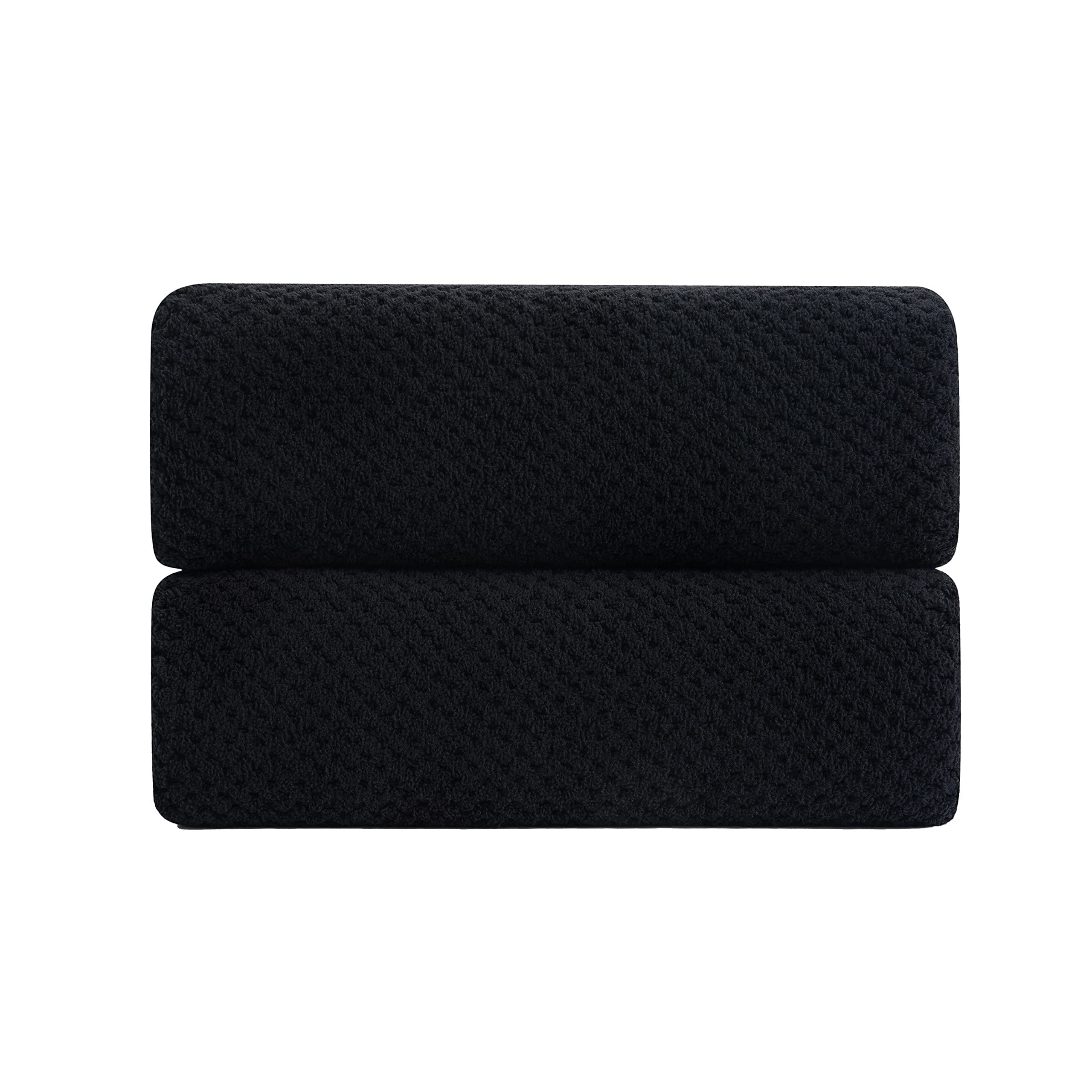 Smuge 2 Pack Hand Towels (16 x 31 in, Black) 600 GSM Ultra Soft Microfiber Towel Set Thick Cozy Quick Dry Shower Hand Towels for Bathroom Kitchen Spa Hotel Gym