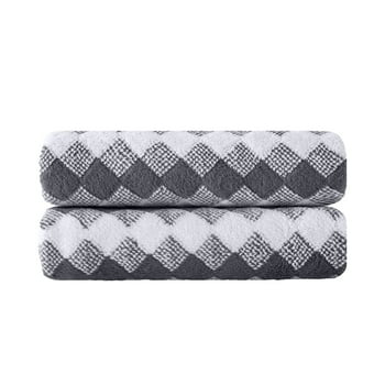 Smuge 2 Pack Hand Towels (16 x 31 in, Dark Grey) 600 GSM Ultra Soft Microfiber Thick Cozy Quick Dry Shower Hand Towels for Bathroom Kitchen Spa Hotel Gym