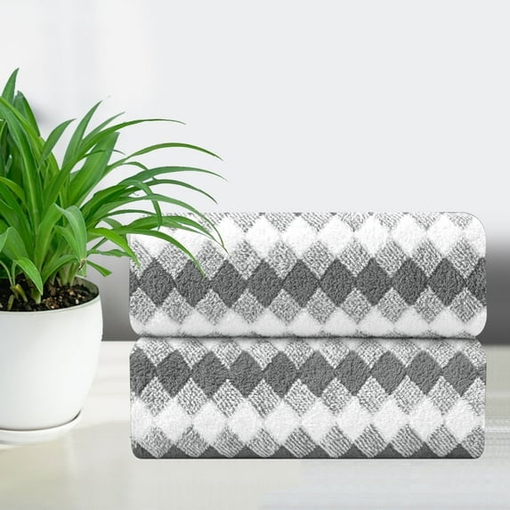 Smuge 2 Pack Hand Towels (16 x 31 in, Light Grey) Ultra Soft Microfiber Quick Dry Shower Hand Towels