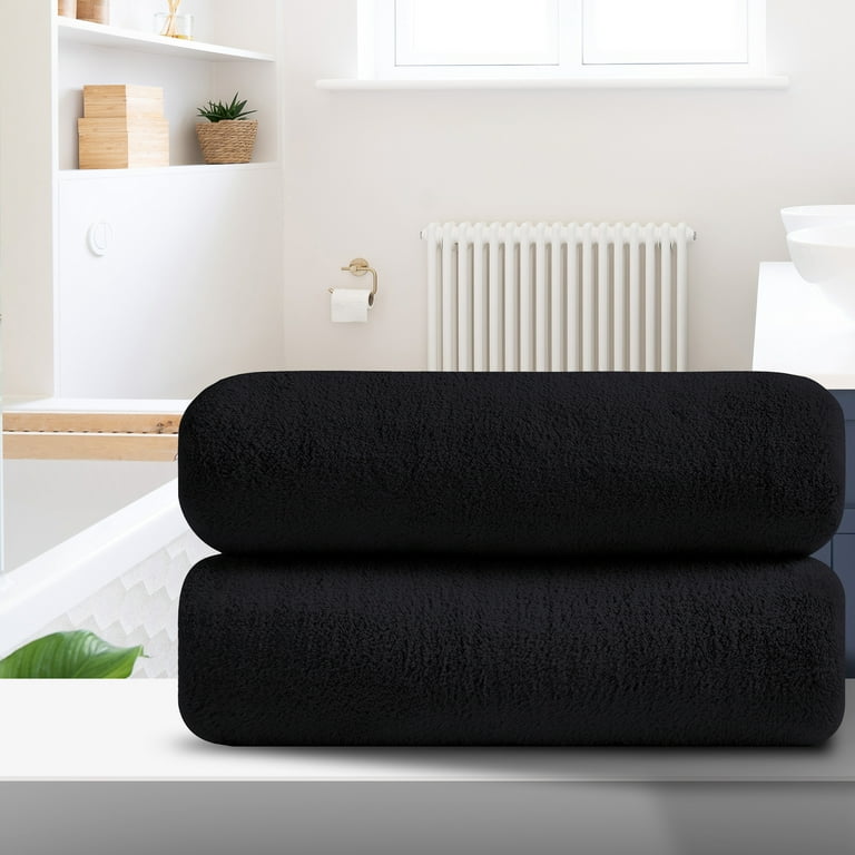 Smuge 2 Pack Oversized Bath Sheet Towels (35 x 70 in,Black) 700 GSM Ultra  Soft Large Bath Towel Set Thick Cozy Quick Dry Bathroom Towels Hotel  Luxurious Towels 