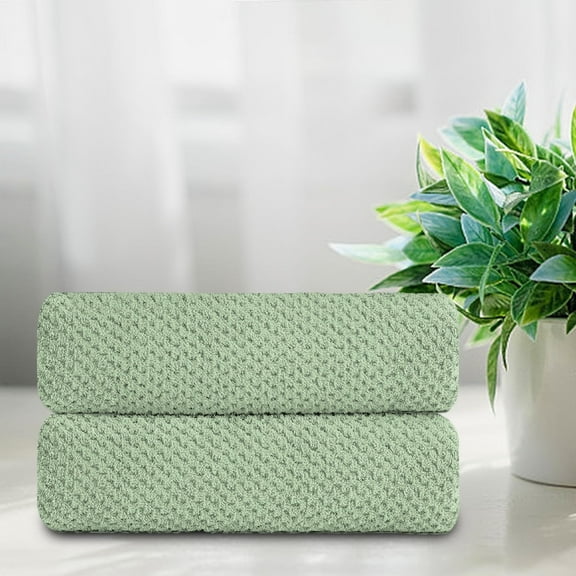 Smuge 2 Pack Oversized Bath Towel Set 35 x 70 Inches, Microfiber Ultra Soft Plush, 600 GSM Highly Absorbent Quick Dry Luxurious Bath Sheets Towels for Bathroom Hotel（Green）