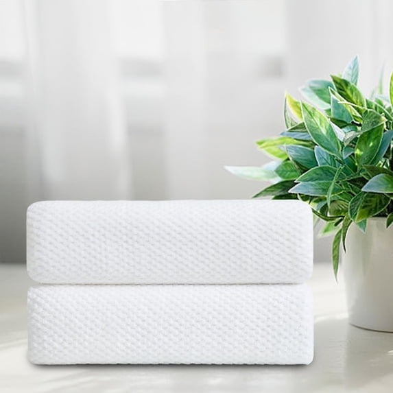 Smuge 2 Pack Oversized Bath Towel Set 35 x 70 Inches, Microfiber Ultra Soft Plush, 600 GSM Highly Absorbent Quick Dry Luxurious Bath Sheets Towels for Bathroom Hotel(White)
