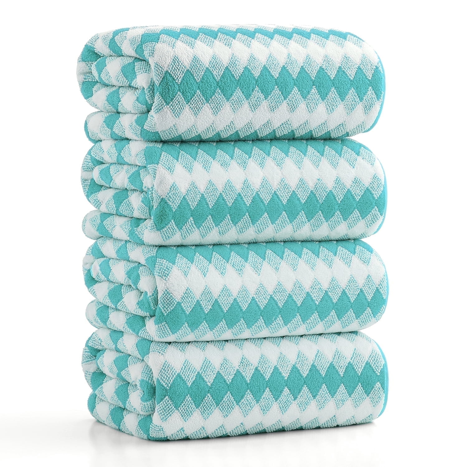 Smuge 4 Pack Bath Towels Extra Large 35"x 70"Highly Absorbent Quick Dry Bath Towels Oversized Microfiber Bath Sheets Soft Luxurious Towels for Bathroom Kitchen Spa Hotel Gym (Sea Blue)